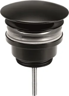 sanibel-Design-Ablaufventil mit Stopfen rund gewölbt DN 32 (11/4") schwarz