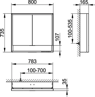 Keuco SPS Royal Lumos 14302, VB Hzg. 800x735x165mm si.-elox. – Bild 2