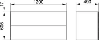 Keuco WUB X-Line 33183, m.2 Ausz. 1200x605x490mm trüf. – Bild 3