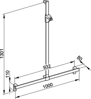 Keuco Duschhandlauf AXESS 35014, Br.stg. 1000/1301mm verchr. – Bild 2