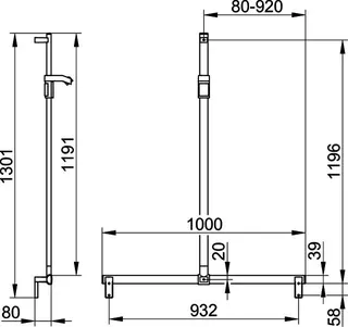 Keuco Duschhandlauf AXESS 35014, Br.stg. 1000/1301mm verchr. – Bild 3