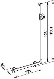 Keuco Winkelgriff 90 Grad AXESS 35006, r./m.Br.schieber, 581/1301mm verchr. – Bild 3