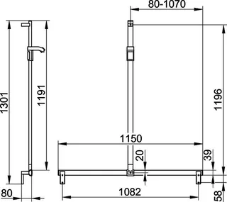Keuco Duschhandlauf AXESS 35014, Br.stg. 1150/1301mm verchr. – Bild 3