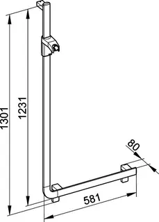 Keuco Winkelgriff 90 Grad AXESS 35006, li./m.Br.schieber, 581/1301mm sw matt – Bild 2
