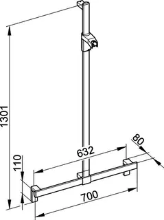 Keuco Duschhandlauf AXESS 35014, Br.stg. 700/1301mm verchr. – Bild 2