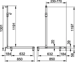 Keuco Duschhandlauf AXESS 35015, Br.stg. r. 850/850/1301mm verchr. – Bild 3