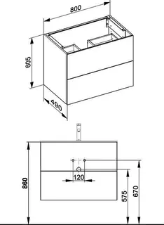 Keuco WUB X-Line 33163, m.2 Ausz. 800x605x490mm anthr. – Bild 3