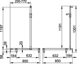 Keuco Duschhandlauf AXESS 35015, Br.stg. li. 850/850/1301mm verchr. – Bild 2
