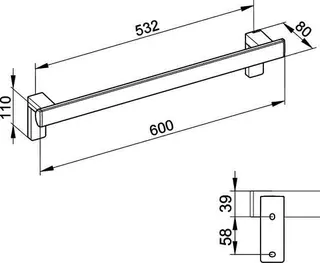 Keuco Haltegriff AXESS 35001, 600mm sw matt – Bild 3
