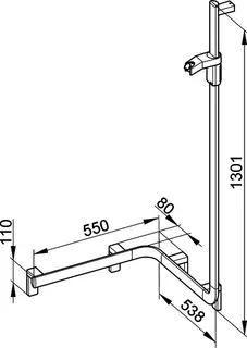 Keuco Duschhandlauf AXESS 35008, m.Br.stg. r. 550/550/1301mm verchr. – Bild 2