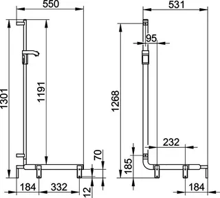 Keuco Duschhandlauf AXESS 35008, m.Br.stg. r. 550/550/1301mm verchr. – Bild 3