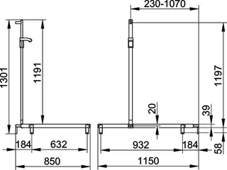 Keuco Duschhandlauf AXESS 35015, Br.stg. r. 850/1150/1301mm si.-elox. – Bild 3