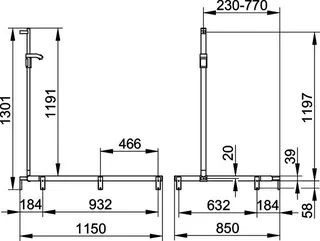 Keuco Duschhandlauf AXESS 35015, Br.stg. r. 1150/850/1301mm si.-elox. – Bild 2