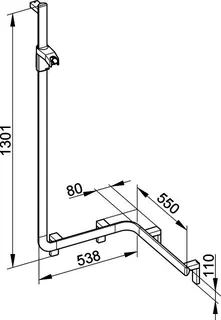 Keuco Duschhandlauf AXESS 35008, m.Br.stg. li. 550/550/1301mmsi.-elox. – Bild 3