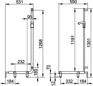 Keuco Duschhandlauf AXESS 35008, m.Br.stg. li. 550/550/1301mmsi.-elox. – Bild 2