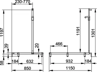 Keuco Duschhandlauf AXESS 35015, Br.stg. li. 850/1150/1301mm verchr. – Bild 3