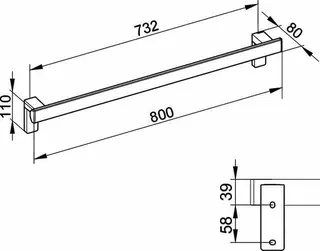 Keuco Haltegriff AXESS 35001, 800mm verchr. – Bild 2