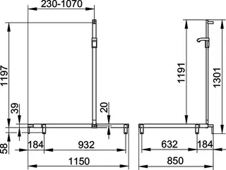 Keuco Duschhandlauf AXESS 35015, Br.stg. li. 1150/850/1301mm verchr. – Bild 3