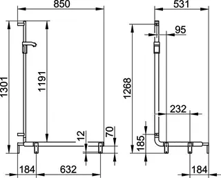 Keuco Duschhandlauf AXESS 35008, m.Br.stg. r. 850/531/1301mm si.-elox. – Bild 3