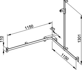 Keuco Duschhandlauf AXESS 35015, Br.stg. r. 1150/1150/1301mm verchr. – Bild 3