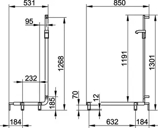 Keuco Duschhandlauf AXESS 35008, m.Br.stg. li. 850/531/1301mm si.-elox. – Bild 3