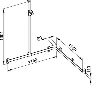 Keuco Duschhandlauf AXESS 35015, Br.stg. li. 1150/1150/1301mm verchr. – Bild 3