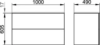 Keuco WUB X-Line 33173, m.2 Ausz. 1000x605x490mm vulk. – Bild 2