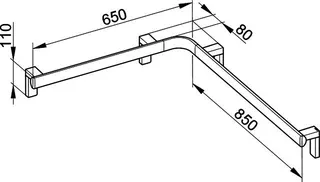 Keuco Dusch-u. Wannenhandlauf AXESS 35011, r. 650/850mm verchr. – Bild 2