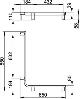 Keuco Dusch-u. Wannenhandlauf AXESS 35011, r. 650/850mm verchr. – Bild 3
