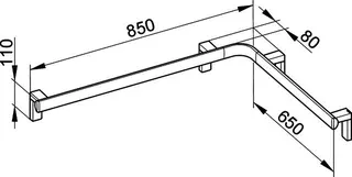 Keuco Dusch-u. Wannenhandlauf AXESS 35011, li. 850/650mm verchr. – Bild 2