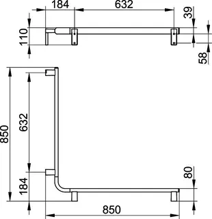 Keuco Dusch-u. Wannenhandlauf AXESS 35011, 850/850mm verchr. – Bild 2