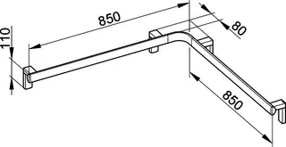 Keuco Dusch-u. Wannenhandlauf AXESS 35011, 850/850mm verchr. – Bild 3