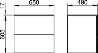 Keuco WUB X-Line 33153, m.2 Ausz. 650x605x490mm anthr. – Bild 2