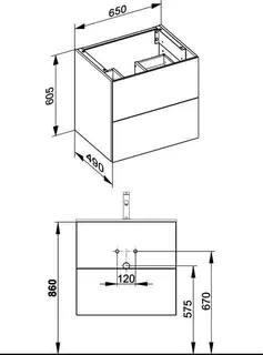 Keuco WUB X-Line 33153, m.2 Ausz. 650x605x490mm anthr. – Bild 3