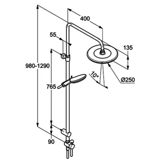 KLUDI FRESHLINE Dual Shower System 8 l/min chrom – Bild 3