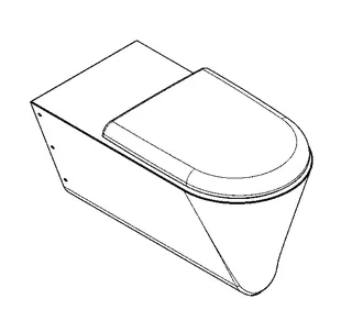 Aquarotter T-WC, CAMPUS, Edelstahl, wandhängend, 360x407x700 mm, Sitz schw, barrierefrei – Bild 2