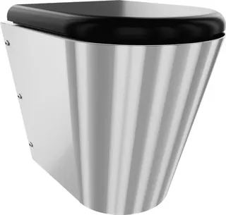 Aquarotter T-WC, CAMPUS, Edelstahl, wandhängend, 360x456x500 mm, S. bodenlang, Sitz schw