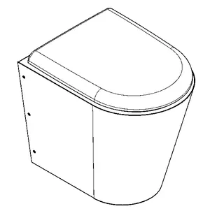 Aquarotter T-WC, CAMPUS, Edelstahl, wandhängend, 360x456x500 mm, S. bodenlang, Sitz schw – Bild 2