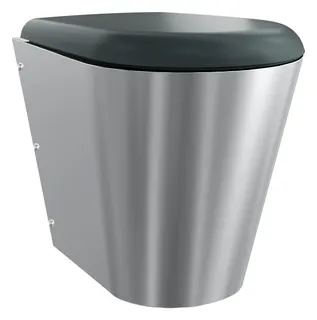 Aquarotter T-WC, CAMPUS, Edelstahl, wandhängend, 360x456x500 mm, S. bodenlang, Sitz grau