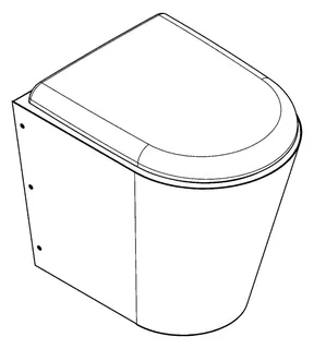 Aquarotter T-WC, CAMPUS, Edelstahl, wandhängend, 360x456x500 mm, S. bodenlang, Sitz grau – Bild 3
