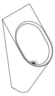 Aquarotter Urinal, CAMPUS, Edelstahl, wasserlos, 313x733x341 mm, oval – Bild 3