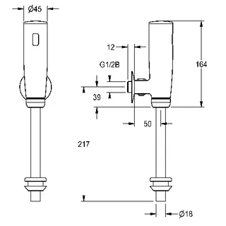 Aquarotter Urinalspüler, F3, elek., DN15, Aufputz, Batterie – Bild 3