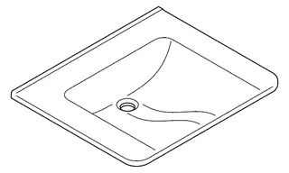Aquarotter Einzelwaschtisch, MEDCARE, MIRANIT, 650x150x550 mm, weiß – Bild 3