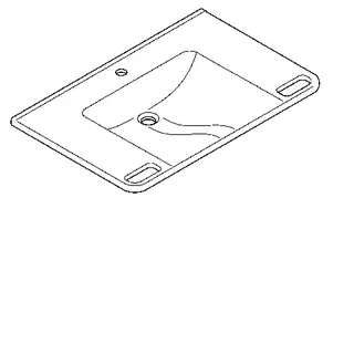 Aquarotter Einzelwaschtisch, MEDCARE, MIRANIT, 850x150x550 mm, weiß, Hahnloch, Griff – Bild 2