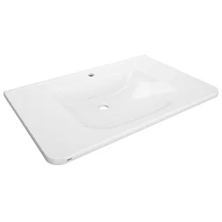 Aquarotter Einzelwaschtisch, MEDCARE, MIRANIT, 850x150x550 mm, weiß, Hahnloch