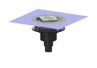 KESSEL-Bodenablauf Ecoguss Pressfl. DN 50, senkr., Variofix, Designrost