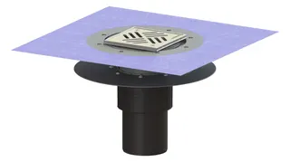 KESSEL-Bodenablauf Ecoguss Klebeflansch DN 100, senkr., Variofix, Schlitzrost