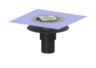 KESSEL-Bodenablauf Ecoguss Klebeflansch DN 100, senkr., Variofix, Designrost