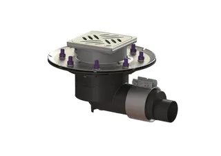 KESSEL-Bodenablauf Ecoguss Pressfl. DN 50, seitlich, Designrost