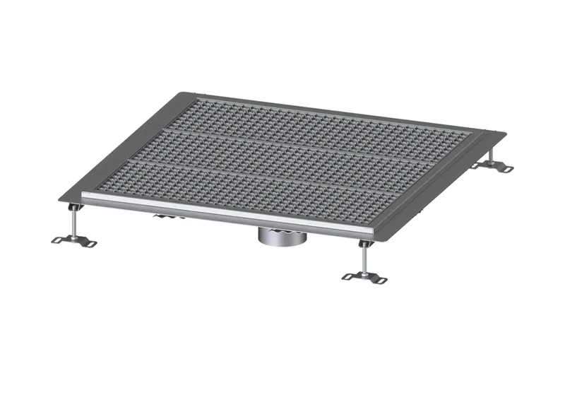 KESSEL-Bodenwanne Ferrofix Klebeflansch H: 15 mm, 800 x 800 mm